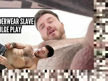 Tiny underwear slave - giant bulge play