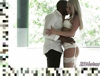 Lovely eurobabe pounded by black cock
