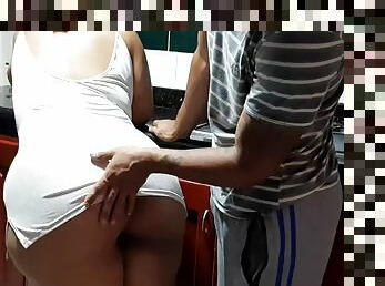 amatør, milf, teenager, latiner, mor, store-sorte-skønheder, fingering, køkken, trusser, røv-butt