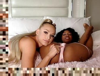 Interracial lesbian pleasures with September Reign and Emma Hix