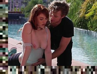 Teen redhead loves the outcome after sensual oral foreplay