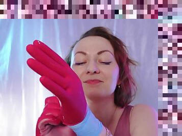 ASMR: 2 layers of nitrile gloves Arya Grander