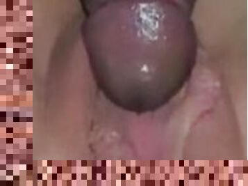 I Sent My Cuckold Husband a Creampie Message in Snapchat I want Him To Eat the Cum in my Pussy