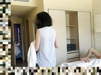 PUBLIC DICK FLASH. I pull out my dick in front of a hotel maid and she agreed to jerk me off.