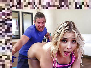 Sporty babe Blair Williams gets boned on the floor