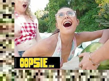 OOPSIE - Trans Babes Erica Cherry & Ariel Demure Fuck Their Cis Lesbian Bestie During A BBQ Party