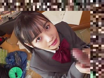 アジアの, 日本人, 手コキ, 制服