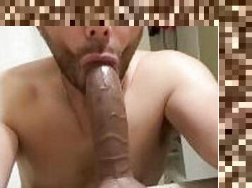 White Boy Sucks Dildo