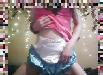 sissy millie dancing in her wet diaper