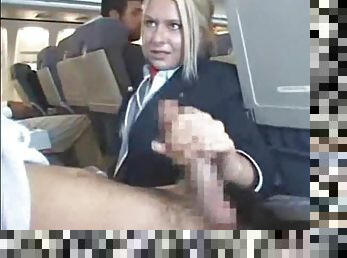 Customers get handjob from stewardess