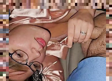 Surprised him under the covers and got a mouthful of hot thick cum