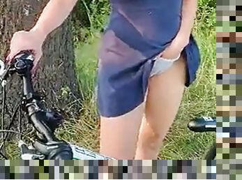 Sexy cyclist on a ride, greedily swallowed all my cum