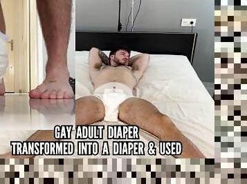 Gay adult diaper - transformed into stepbrothers diaper