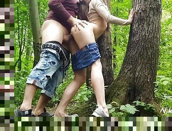 Public ANAL sex in the park with a cute teen Evelina Darling.