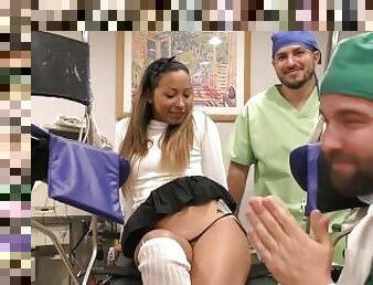 Freshman Melany Lopez Gets Hitachi Magic Wand Orgasms By Doctor Tampa During Physical 4 College