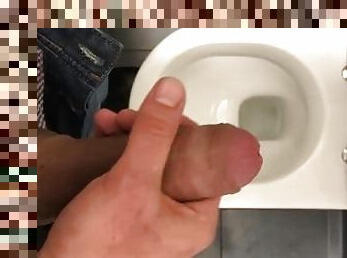 I jerk off and cum in public mall bathroom