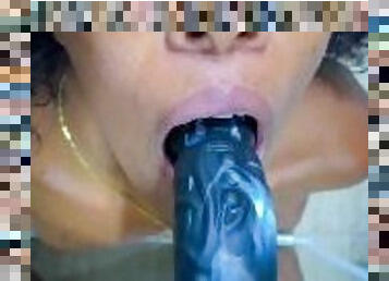 the penis in your throat IS DELICIOUS deep throat spit and masturbation