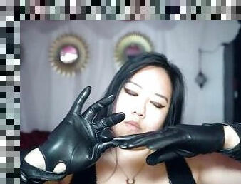 Dominatrix Mara's ASMR Woven Leather Gloves