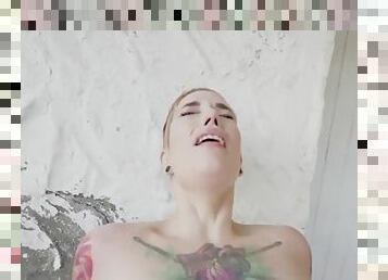 Inked latina pulled for public sex after bj