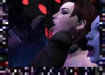 Liara, Miranda, and Shepard are sex slaves for alien monster cocks Mass Effect