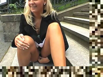 Offentlig, Upskirt, Blond, Blotteri