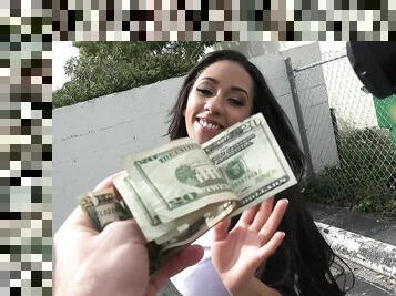 Dashing Latina broad paid good cash for her pussy